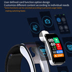 K60 1.08 inch Steel Band Earphone Detachable Life Waterproof Smart Watch Support Bluetooth Call, Steel Band (Black)