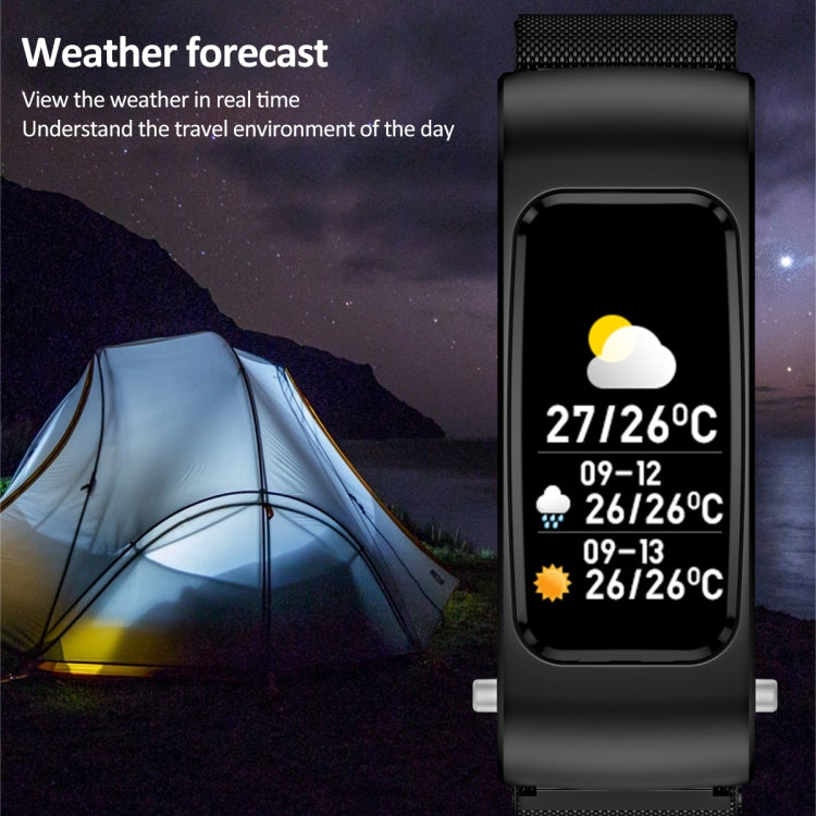 K60 1.08 inch Steel Band Earphone Detachable Life Waterproof Smart Watch Support Bluetooth Call, Steel Band (Black)