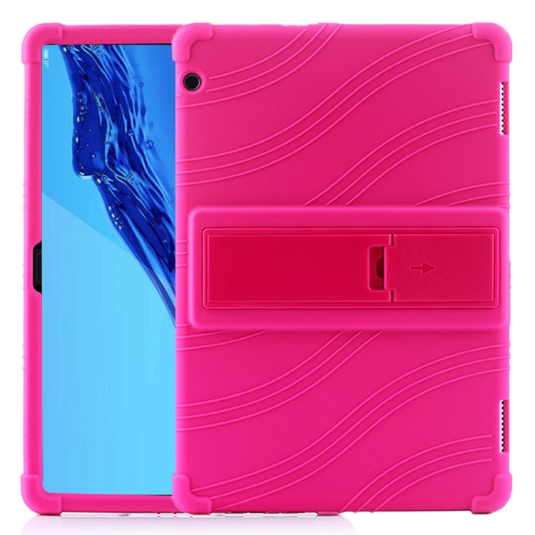 Tablet PC Silicone Protective Case with Invisible Bracket – Durable Build, Easy to Use, For Huawei MediaPad T5, For Lenovo Tab E10, For iPad 6 (9.7 Universal) For Huawei MediaPad T5 Rose Red