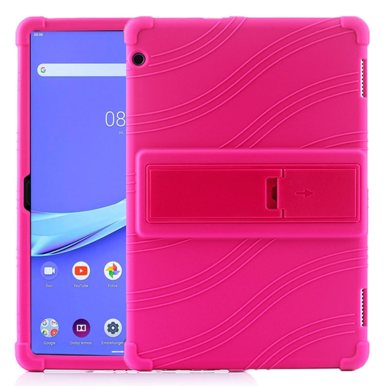 Tablet PC Silicone Protective Case with Invisible Bracket – Durable Build, Easy to Use, For Huawei MediaPad T5, For Lenovo Tab E10, For iPad 6 (9.7 Universal) For Lenovo Tab E10 Rose Red