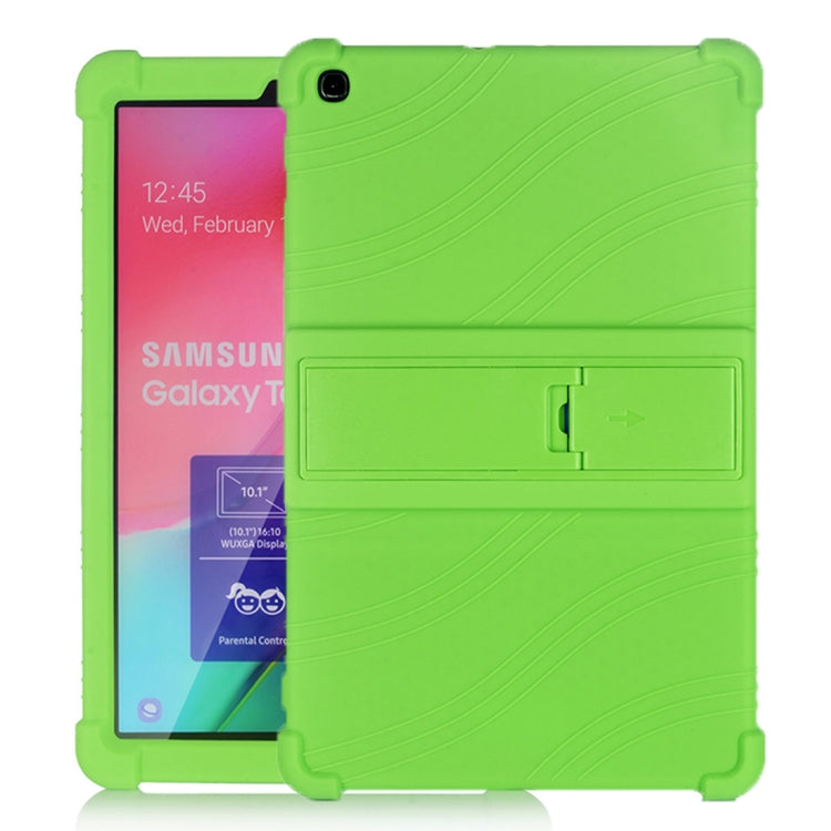 Tablet PC Silicone Protective Case with Invisible Bracket, For Galaxy Tab A 10.1 (2019) T510, For Galaxy Tab S5e T720 For Galaxy Tab A 10.1 (2019) T510 Green