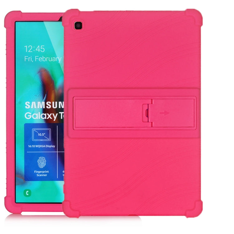 Tablet PC Silicone Protective Case with Invisible Bracket – Durable Build, Easy to Use, For Galaxy Tab A 10.1 (2019) T510, For Galaxy Tab S5e T720 For Galaxy Tab S5e T720 Rose Red