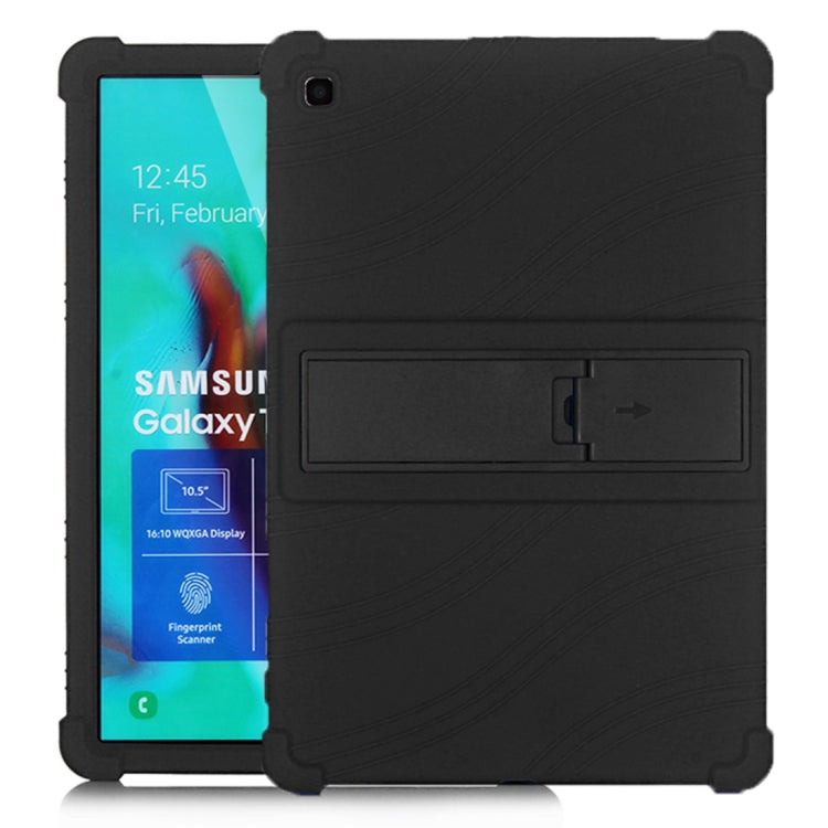 Tablet PC Silicone Protective Case with Invisible Bracket – Durable Build, Easy to Use, For Galaxy Tab A 10.1 (2019) T510, For Galaxy Tab S5e T720 For Galaxy Tab S5e T720 Black