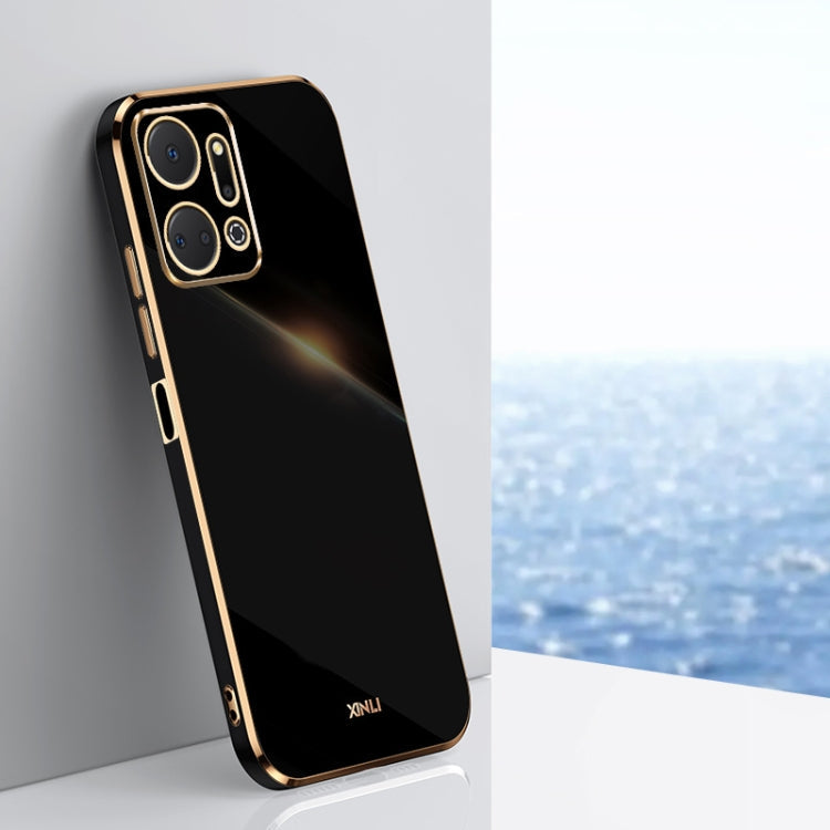 XINLI Straight Edge 6D Electroplate TPU Phone Case – TPU, For Honor Magic5 5G, For Honor Magic5 Pro 5G, For Honor X7a 2023 For Honor X7a 2023 Black