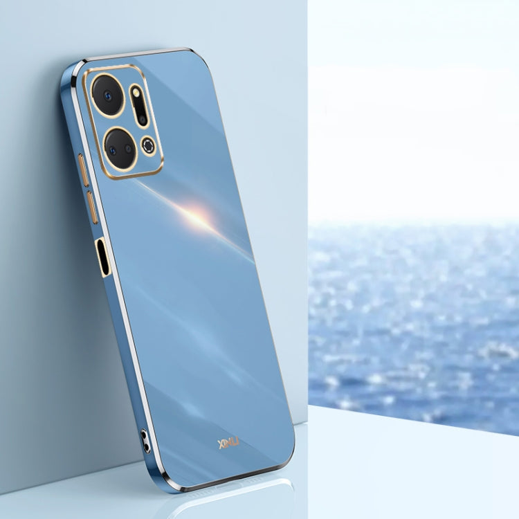 XINLI Straight Edge 6D Electroplate TPU Phone Case – TPU, For Honor Magic5 5G, For Honor Magic5 Pro 5G, For Honor X7a 2023 For Honor X7a 2023 Celestial Blue
