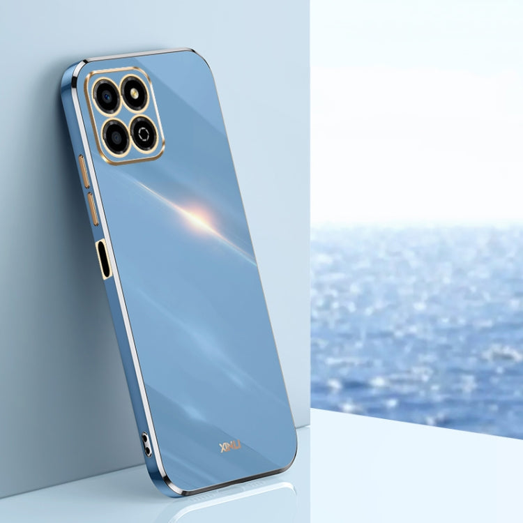 XINLI Straight Edge 6D Electroplate TPU Phone Case – TPU, For Honor X8a 2023, For Honor X9a 5G, For Huawei nova Y61 For Honor X8a 2023 Celestial Blue