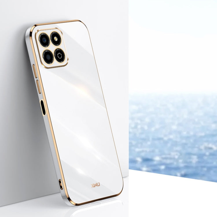 XINLI Straight Edge 6D Electroplate TPU Phone Case – TPU, For Honor X8a 2023, For Honor X9a 5G, For Huawei nova Y61 For Honor X8a 2023 White