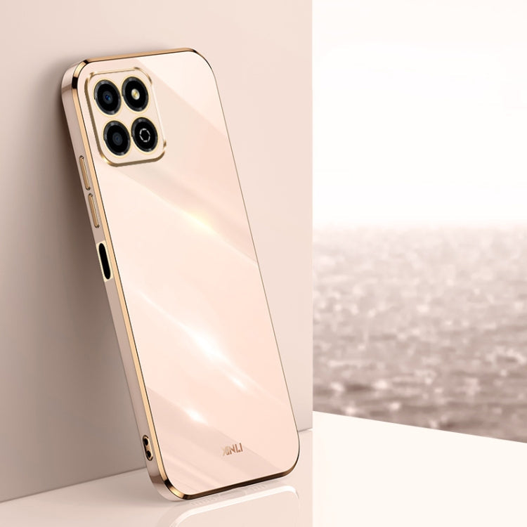 XINLI Straight Edge 6D Electroplate TPU Phone Case – TPU, For Honor X8a 2023, For Honor X9a 5G, For Huawei nova Y61 For Honor X8a 2023 Pink