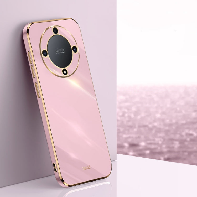 XINLI Straight Edge 6D Electroplate TPU Phone Case – TPU, For Honor X8a 2023, For Honor X9a 5G, For Huawei nova Y61 For Honor X9a 5G Cherry Purple
