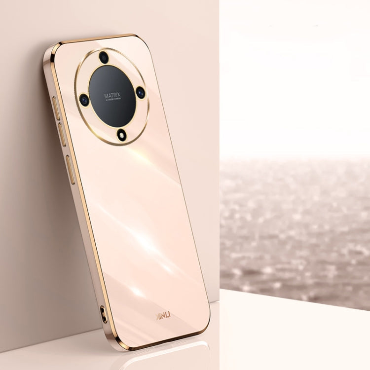 XINLI Straight Edge 6D Electroplate TPU Phone Case – TPU, For Honor X8a 2023, For Honor X9a 5G, For Huawei nova Y61 For Honor X9a 5G Pink