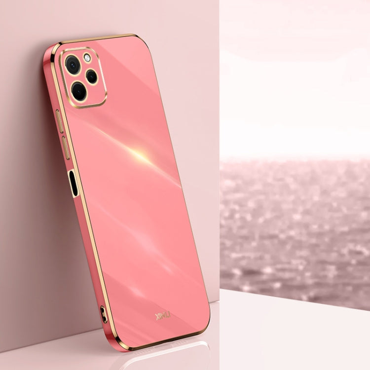 XINLI Straight Edge 6D Electroplate TPU Phone Case – TPU, For Honor X8a 2023, For Honor X9a 5G, For Huawei nova Y61 For Huawei nova Y61 Hawthorn Red