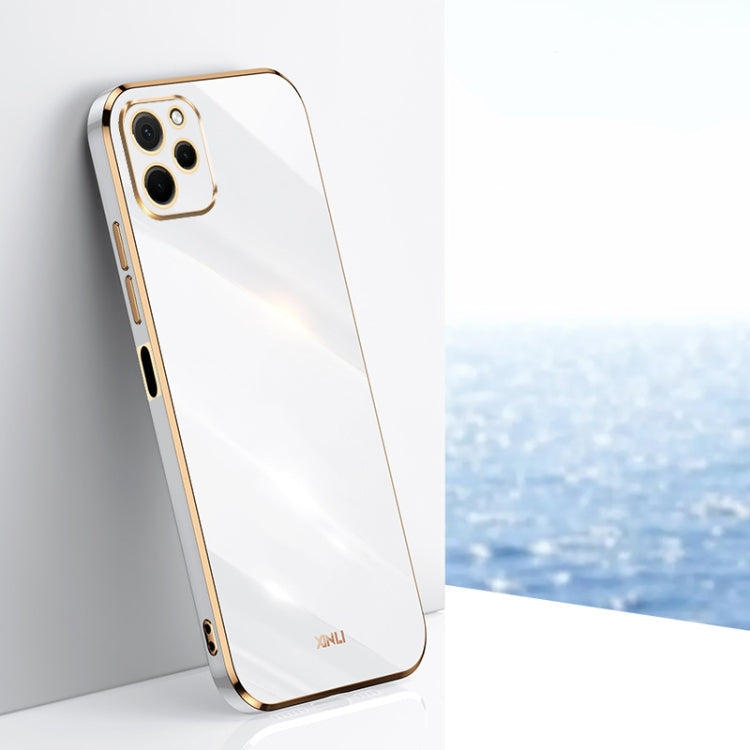 XINLI Straight Edge 6D Electroplate TPU Phone Case – TPU, For Honor X8a 2023, For Honor X9a 5G, For Huawei nova Y61 For Huawei nova Y61 White