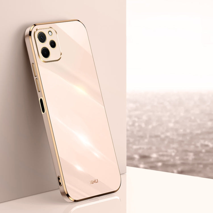 XINLI Straight Edge 6D Electroplate TPU Phone Case – TPU, For Honor X8a 2023, For Honor X9a 5G, For Huawei nova Y61 For Huawei nova Y61 Pink