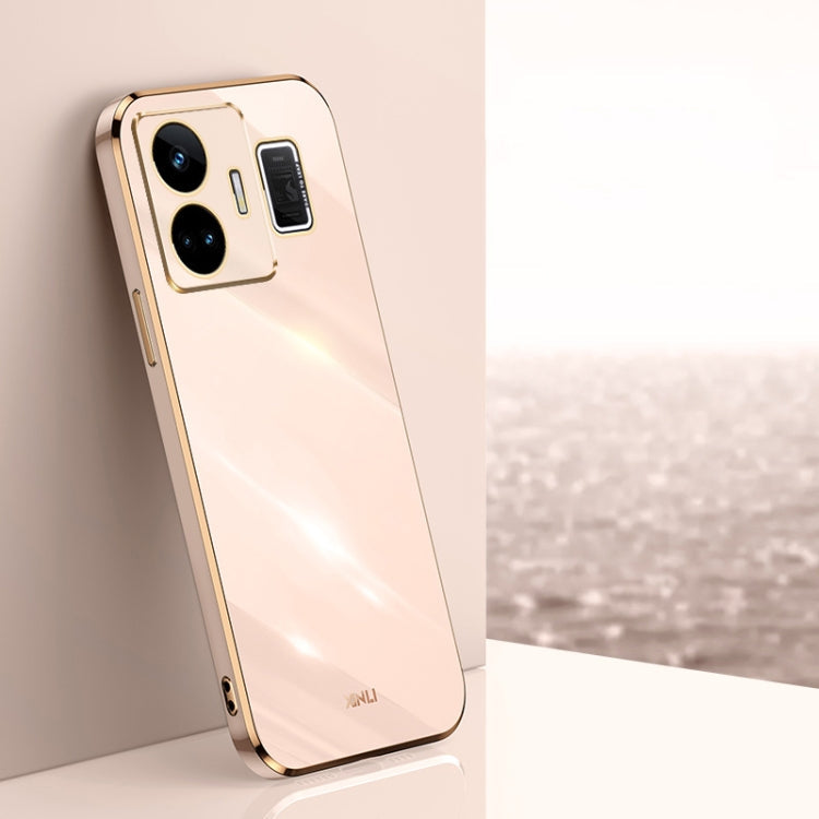 XINLI Straight Edge 6D Electroplate TPU Phone Case – TPU, For OnePlus 11, For OnePlus Ace 2, For Realme GT Neo 5 For Realme GT Neo 5 Pink