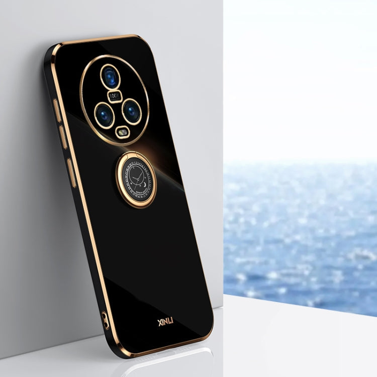 XINLI Straight Edge 6D Electroplate TPU Phone Case with Ring Holder – Ring Holder, TPU, For Honor Magic5 5G, For Honor Magic5 Pro 5G, For Honor X7a 2023