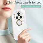 XINLI Straight Edge 6D Electroplate TPU Phone Case with Ring Holder – Ring Holder, TPU, For Honor Magic5 5G, For Honor Magic5 Pro 5G, For Honor X7a 2023