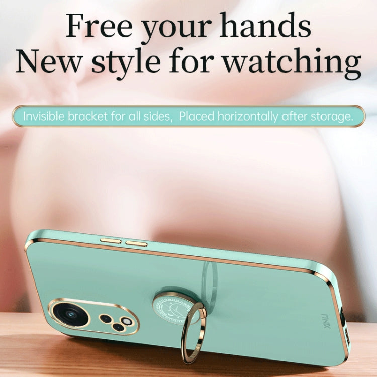 XINLI Straight Edge 6D Electroplate TPU Phone Case with Ring Holder – Ring Holder, TPU, For OPPO Reno8 T 5G, For vivo Y100, For Samsung Galaxy A24 4G