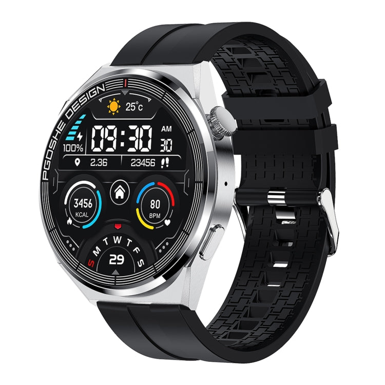 PG3 Smart Watch – 1.41" Screen, Blood Pressure Monitoring, Heart Rate Monitoring Black Silver