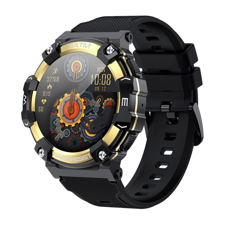 PG666 Smart Watch – 1.39" Screen, Blood Pressure Monitoring, Heart Rate Monitoring Black Gold