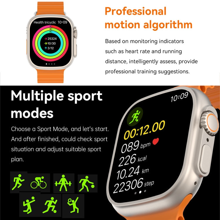S800 Smart Watch – 1.96" Screen, Blood Pressure Monitoring, Heart Rate Monitoring