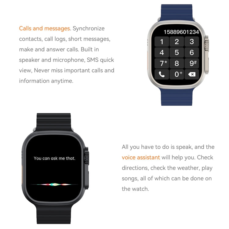 S800 Smart Watch – 1.96" Screen, Blood Pressure Monitoring, Heart Rate Monitoring