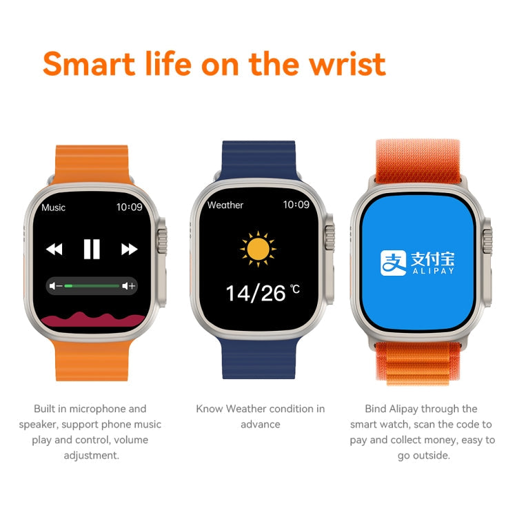 S800 Smart Watch – 1.96" Screen, Blood Pressure Monitoring, Heart Rate Monitoring