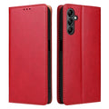 Fierre Shann PU Genuine Leather Texture Leather Phone Case, For Samsung Galaxy A14 5G, For Samsung Galaxy A23, For Samsung Galaxy A34 5G For Samsung Galaxy A14 5G Red