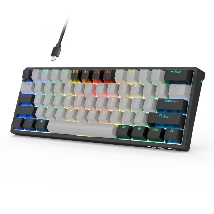 AULA F3261 Type-C Wired Hot Swappable 61 Keys RGB Mechanical Keyboard – Wear-resistant