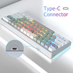 AULA F3261 Type-C Wired Hot Swappable 61 Keys RGB Mechanical Keyboard – Wear-resistant