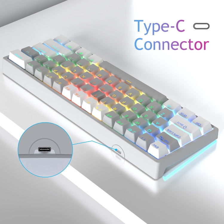AULA F3261 Type-C Wired Hot Swappable 61 Keys RGB Mechanical Keyboard – Wear-resistant