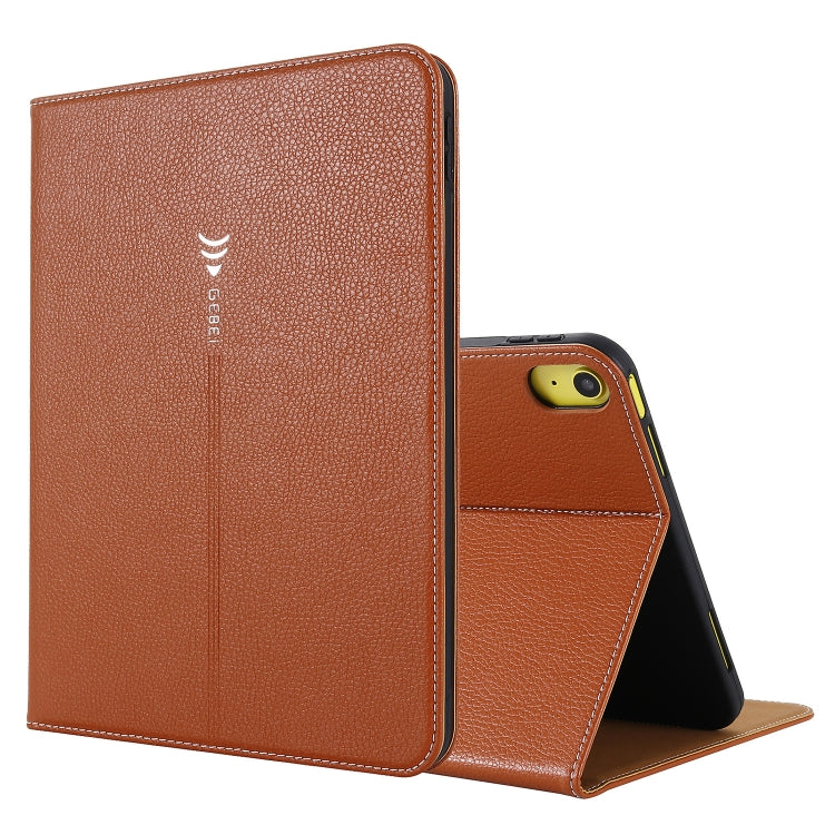 GEBEI Silk Texture Flip Tablet Leather Case, For iPad 10th Gen 10.9 2022 For iPad 10th Gen 10.9 2022 Brown