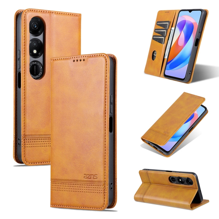 AZNS Magnetic Calf Texture Flip Leather Phone Case – Magnetic, Card Slot, Flip, For Honor Play 50 Plus, For Honor X50, For Honor X50i/90 Lite, For Honor Play 40
