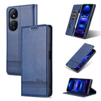 AZNS Magnetic Calf Texture Flip Leather Phone Case – Magnetic, Card Slot, Flip, For Honor Play 50 Plus, For Honor X50, For Honor X50i/90 Lite, For Honor Play 40 For Honor Play 50 Plus Dark Blue