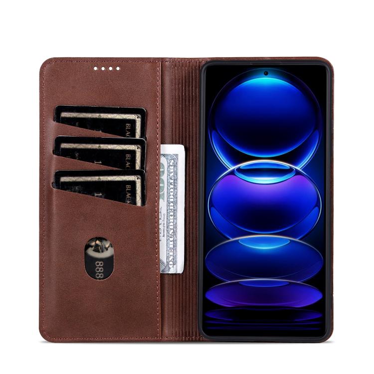 AZNS Magnetic Calf Texture Flip Leather Phone Case – Magnetic, Card Slot, Flip, For Honor Play 60, For Honor 400 Global 156.5mm, For Honor 300 Ultra, For Honor 300 Pro