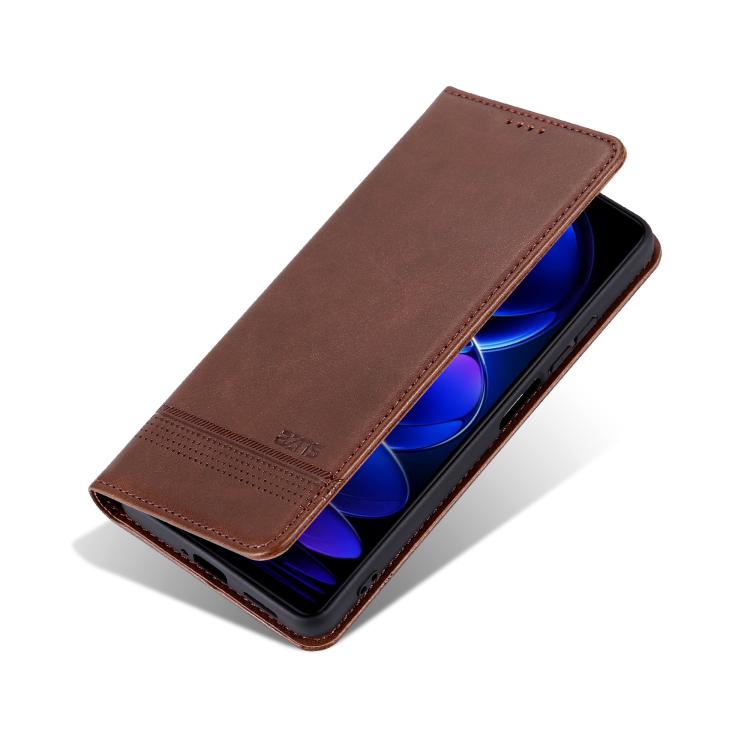 AZNS Magnetic Calf Texture Flip Leather Phone Case – Magnetic, Card Slot, Flip, For Honor Play 60, For Honor 400 Global 156.5mm, For Honor 300 Ultra, For Honor 300 Pro