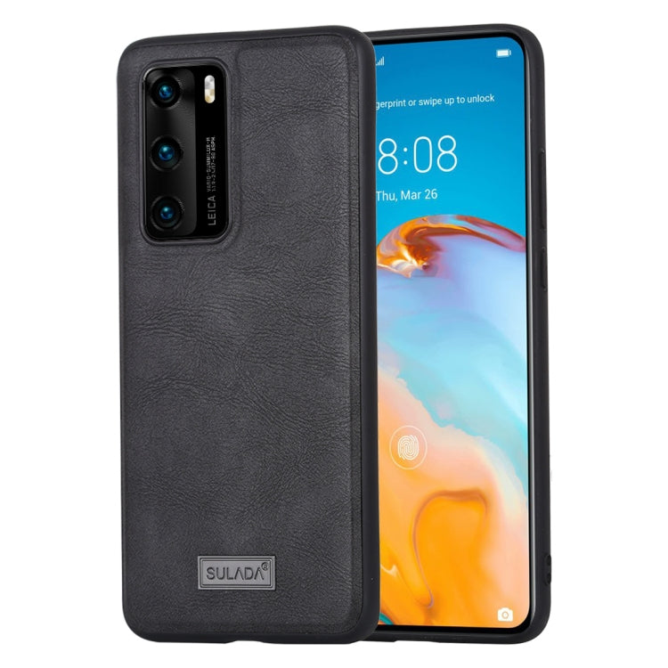 Shockproof TPU + Handmade Leather Protective Case – Shockproof, Leather, TPU, For Huawei P40, For Huawei P40 Pro