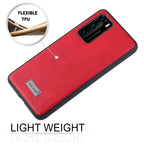 Shockproof TPU + Handmade Leather Protective Case – Shockproof, Leather, TPU, For Huawei P40, For Huawei P40 Pro
