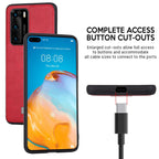 Shockproof TPU + Handmade Leather Protective Case – Shockproof, Leather, TPU, For Huawei P40, For Huawei P40 Pro