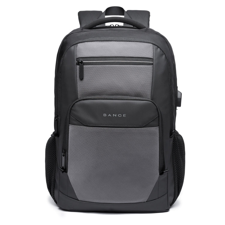 Bange BG-1922 16 inch Men Oxford Fabric Waterproof Backpack with USB Port – Waterproof, Leather Grey