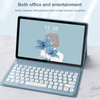 YM-LX106 Round Key Detachable Bluetooth Tablet Keyboard Leather Case with Mouse, YM-LX106 with Mouse – Magnetic, Leather, Fast Charging
