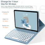 YM-LX106 Round Key Detachable Bluetooth Tablet Keyboard Leather Case with Mouse, YM-LX106 with Mouse – Magnetic, Leather, Fast Charging
