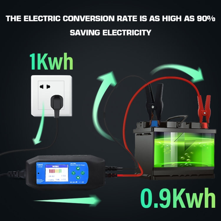 CAT-280 2 in 1 Car Battery Charger & Color Screen Battery Tester, EU Plug – Waterproof