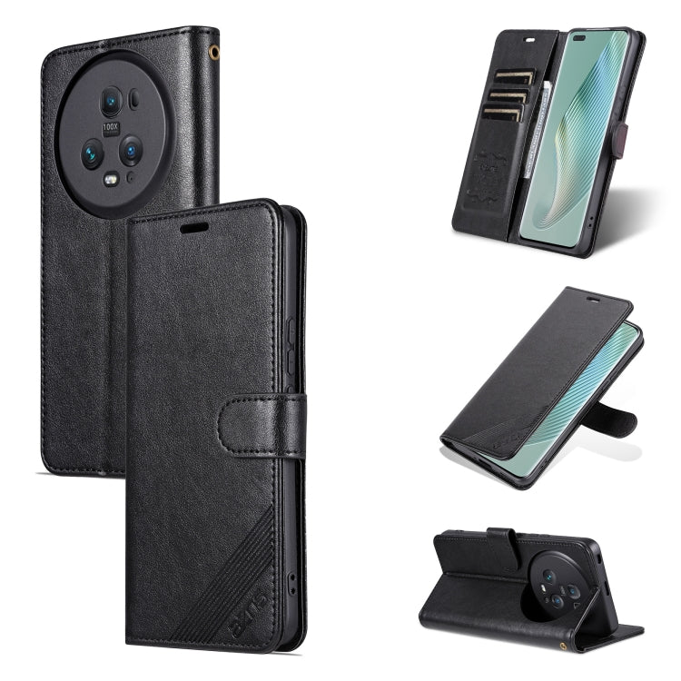 AZNS Sheepskin Texture Flip Leather Phone Case – Card Slot, Flip, Leather, For OPPO Find X6, For OPPO Find X6 Pro, For Honor Magic5, For Honor Magic5 Pro For Honor Magic5 Black