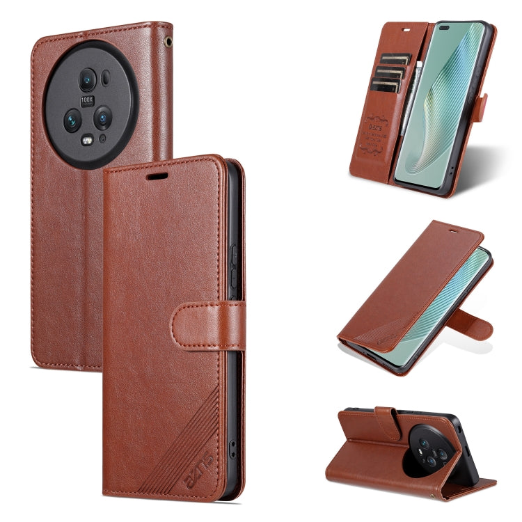 AZNS Sheepskin Texture Flip Leather Phone Case – Card Slot, Flip, Leather, For OPPO Find X6, For OPPO Find X6 Pro, For Honor Magic5, For Honor Magic5 Pro For Honor Magic5 Pro Brown