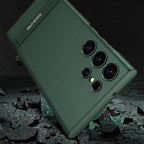 GKK Triumph Ultra-Thin Plain Leather Phone Case with Holder – Leather, Ultra-thin, For Samsung Galaxy S23 Ultra 5G