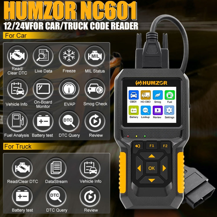 HUMZOR NC601 Car and Truck OBD2 Scan Tool Diagnostic Tool, NC601 – 4K