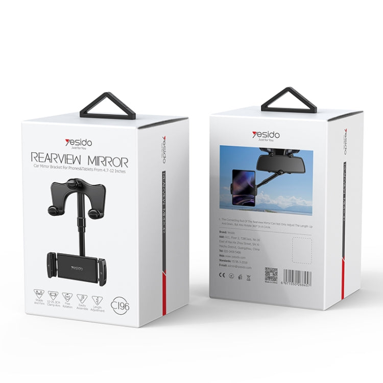Yesido C196 Car Rearview Mirror Using Phone Holder, C196 – Durable Build, Easy to Use