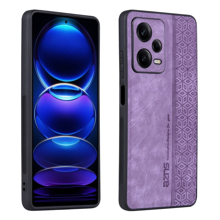 AZNS 3D Embossed Skin Feel Phone Case – Leather, TPU, For Xiaomi Redmi Note 12 Pro 5G Global, For Xiaomi Poco X5, For Huawei P60 Art, For Huawei P60 / P60 Pro For Xiaomi Poco X5 Purple