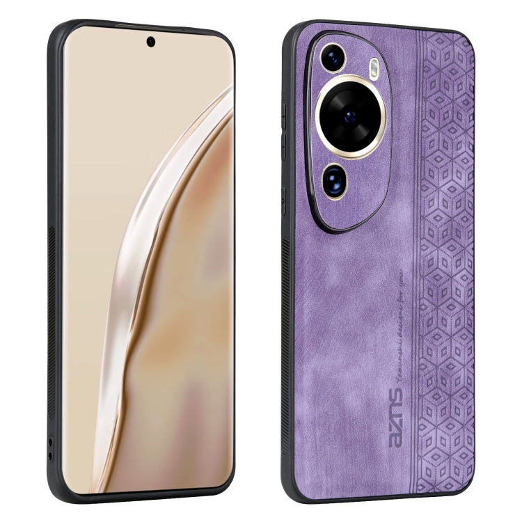 AZNS 3D Embossed Skin Feel Phone Case – Leather, TPU, For Xiaomi Redmi Note 12 Pro 5G Global, For Xiaomi Poco X5, For Huawei P60 Art, For Huawei P60 / P60 Pro For Huawei P60 Art Purple