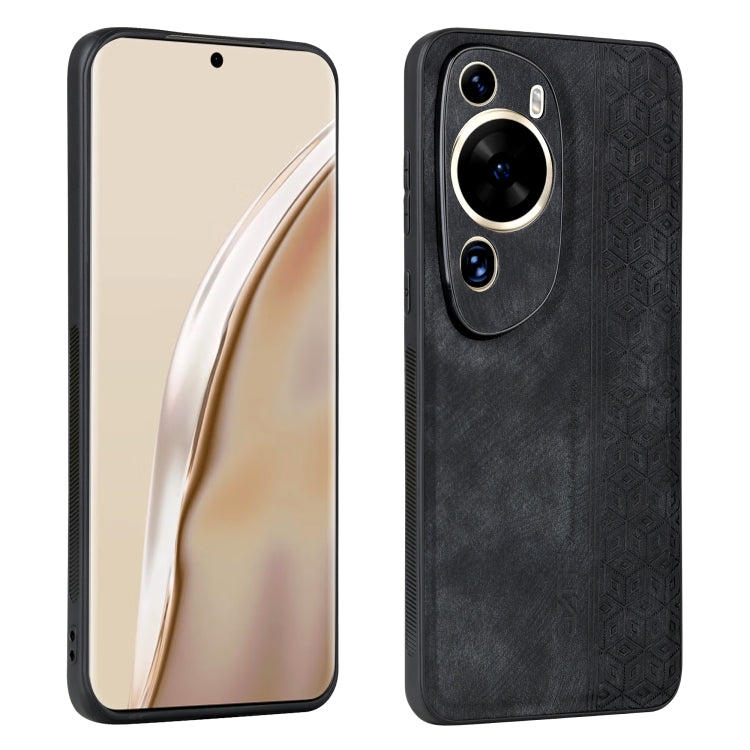 AZNS 3D Embossed Skin Feel Phone Case – Leather, TPU, For Xiaomi Redmi Note 12 Pro 5G Global, For Xiaomi Poco X5, For Huawei P60 Art, For Huawei P60 / P60 Pro For Huawei P60 Art Black